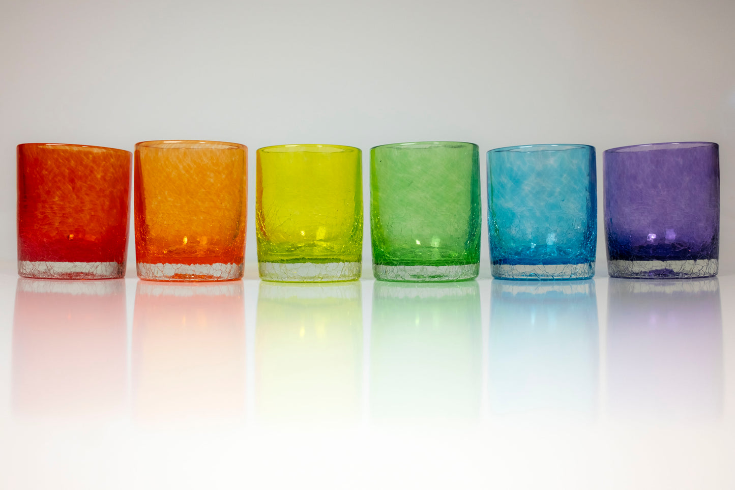 Crackled Colorway Rocks Glasses