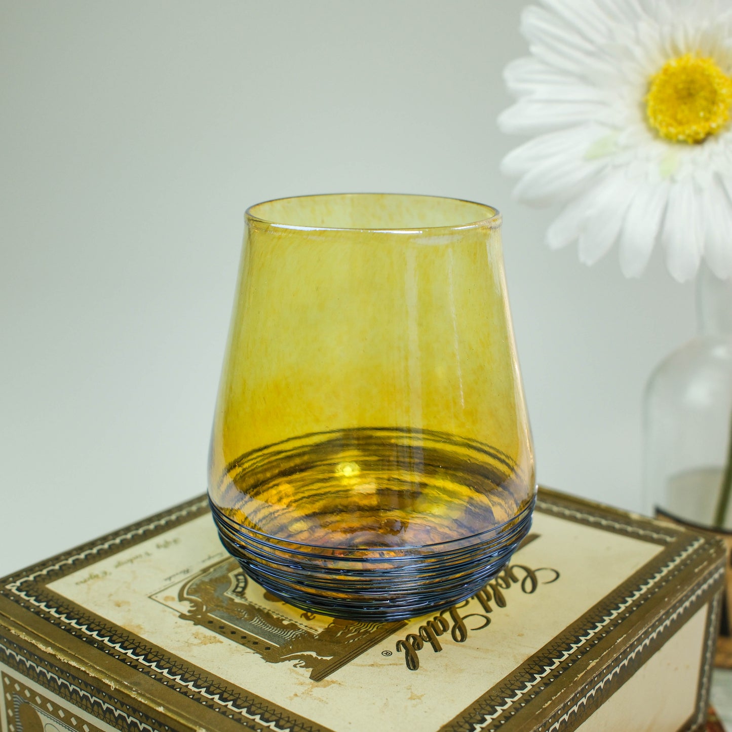 Ribboned Stemless Wine Glasses